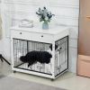 Dog Crate Furniture, Wooden Dog Crate End Table, 38.4 Inch Dog Kennel with 2 Drawers Storage, Heavy Duty Dog Crate, Decorative Pet Crate Dog Cage for