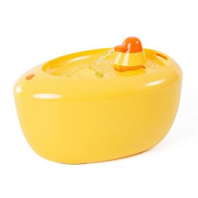 Ai Wo Pet Water dispenser Intelligent filtration Large capacity water dispenser Automatic water feeder Cat water supply wholesale (colour: Without induction, Specifications: Little Yellow Duck Water dispenser - Yellow)