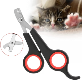 2 pcs pet Nail Clipper for All Small Animals; Dogs; Cats etc. dog Nail Clipper (Color: Black+red, No: 2pcs)