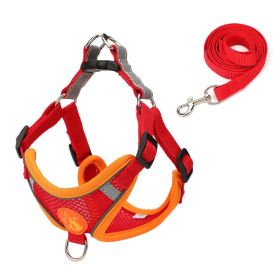 Small Dog Harness Puppy Harness and Leash Set with Reflective Strip for Small Dog Breeds (Color: Red, size: S)