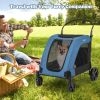 4 Wheels Extra Large Dog Stroller Foldable Pet Stroller with Dual Entry